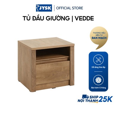 Tủ đầu giường | JYSK Vedde | gỗ công nghiệp màu sồi | 50x40x46cm