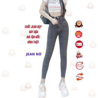 quần jean NỮ lưng cao XÁM TRƠN, QUẦN BÒ ÔM có sai đại chất jean co giãn cực tốt, quần nữ dáng dài