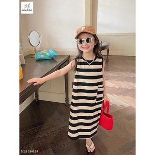 Vh2416 váy thun bg mls túi hông kẻ ngang