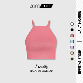 Áo croptop 2 dây nữ ôm body nhiều màu phong cách trẻ trung chất dày dặn 2am