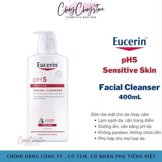 Sữa Rửa Mặt Eucerin Facial Cleanser 400mL Cho Da Nhạy Cảm (Hàng Nhập Khẩu)