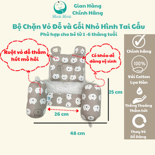 Gối Chặn Đỗ, Gối Vỏ Đỗ Cho Bé Sơ Sinh Chính Hãng MonMon có túi xách Tặng Vòng Dâu Tằm