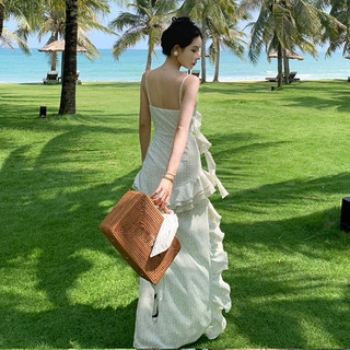 Đầm maxi đi biển xẻ tà