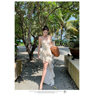 Đầm maxi đi biển xẻ tà