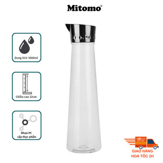 Bình đựng nước ép pha chế, nhà hàng khách sạn cao cấp Mitomo 1L - Hàng chính hãng