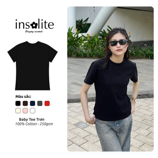  Áo Thun Nữ Baby Tee Trơn Basic INSOLITE 100% Cotton Dày dặn IBT-01 