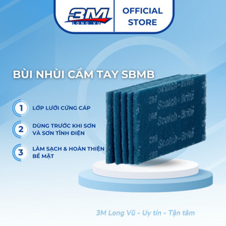 Miếng bùi nhùi cầm tay scotch-brite™ mighty blue - 3m long vu