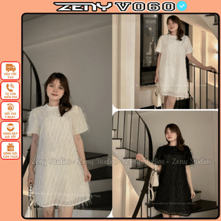 Váy nữ lông nhũ siêu sang chảnh có lớp lót trong KAZY DRESS V060