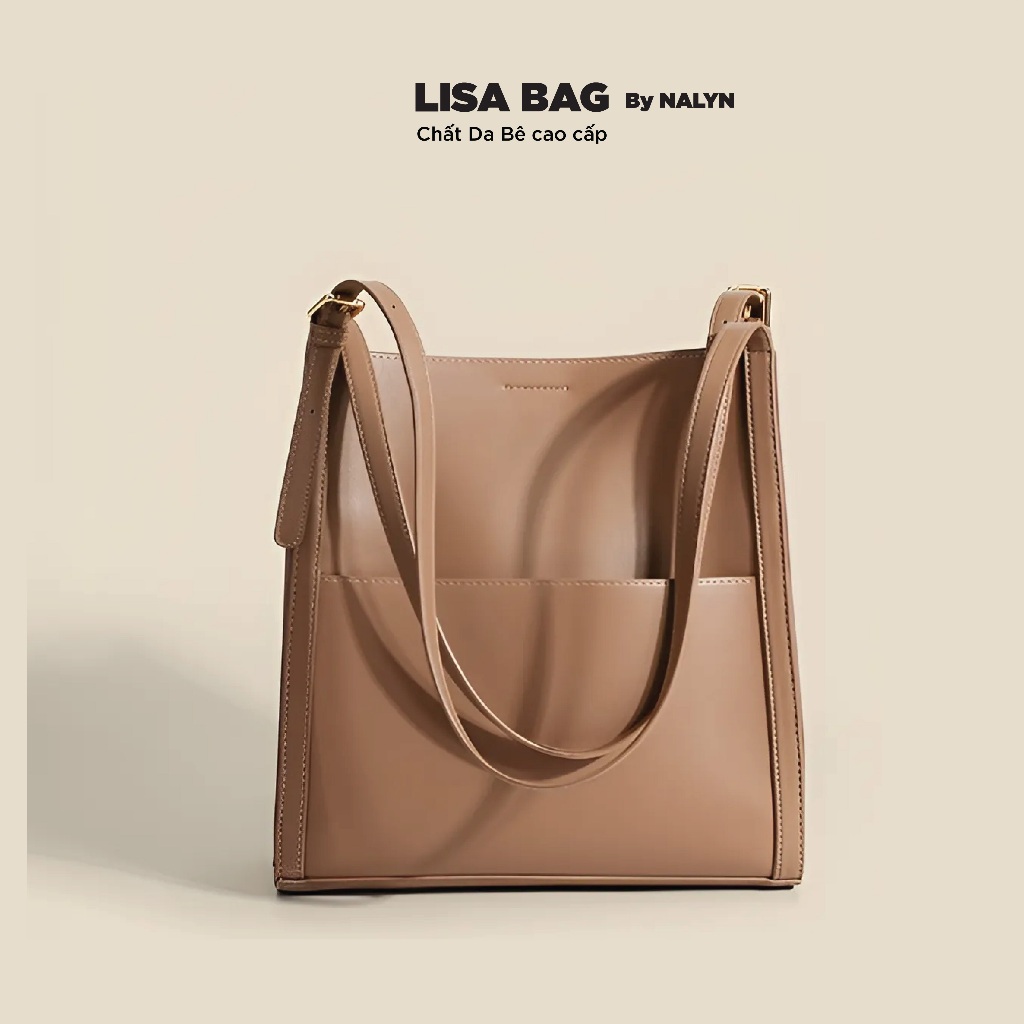 TÚI XÁCH NỮ NALYN LISA BAG MÀU NÂU NHẠT DA THẬT