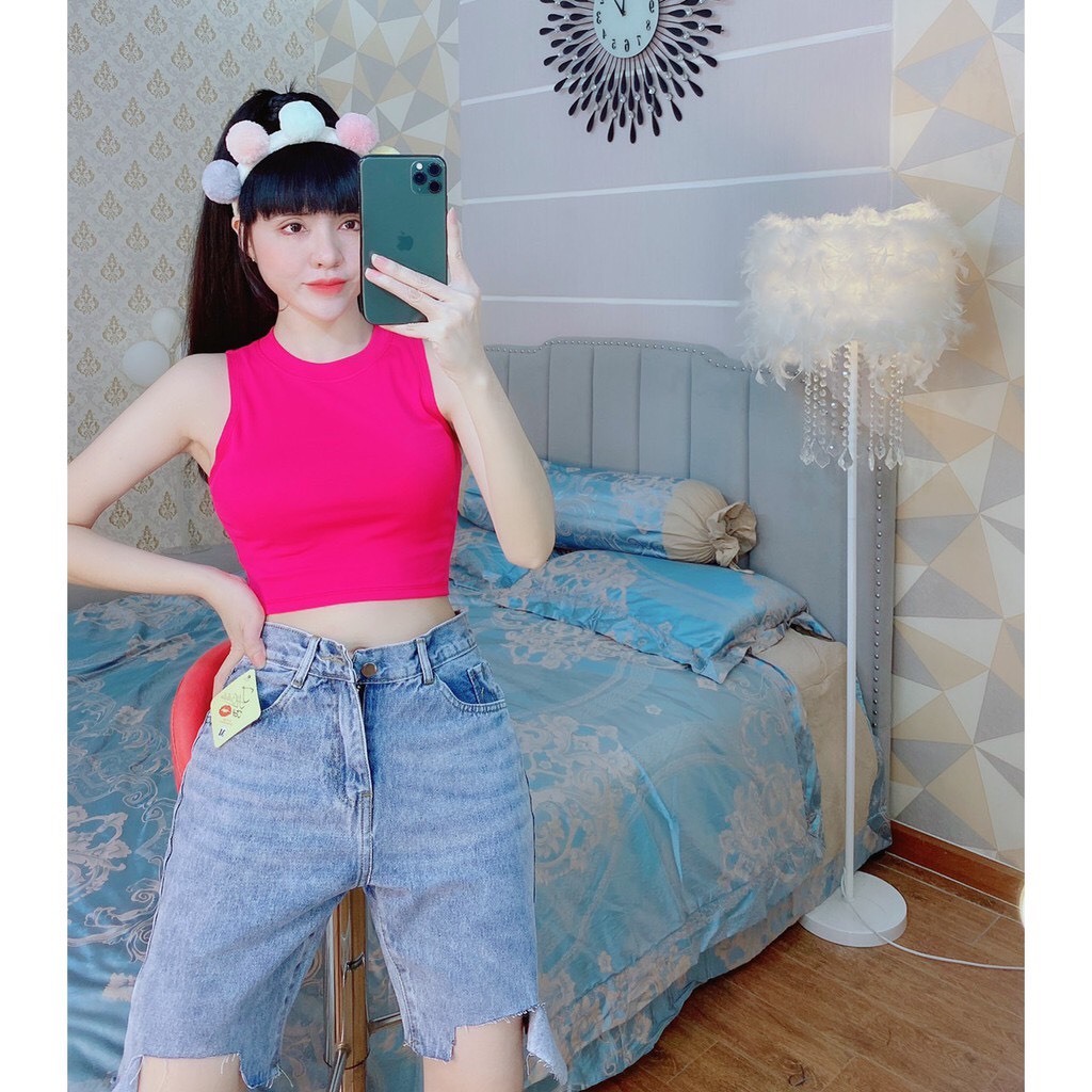 Áo croptop nữ,  áo ba lỗ không tay ôm body chất cotton co giãn 4 chiều dễ phối đồ phong cách trẻ trung -Yuumi Shop | BigBuy360 - bigbuy360.vn