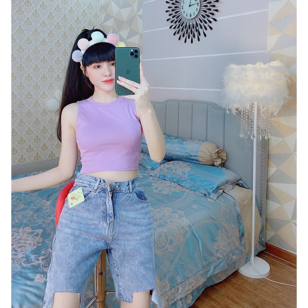 Áo croptop nữ,  áo ba lỗ không tay ôm body chất cotton co giãn 4 chiều dễ phối đồ phong cách trẻ trung -Yuumi Shop | BigBuy360 - bigbuy360.vn
