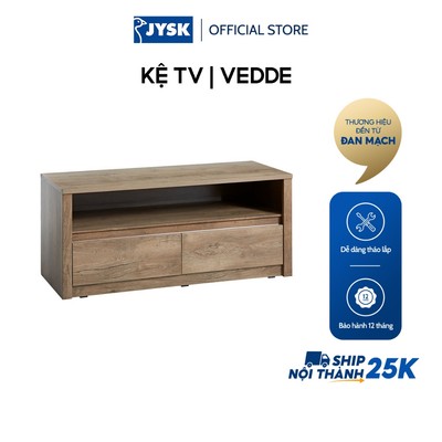 Kệ tivi | JYSK Vedde | 2 ngăn gỗ công nghiệp màu sồi | 130x53x53cm