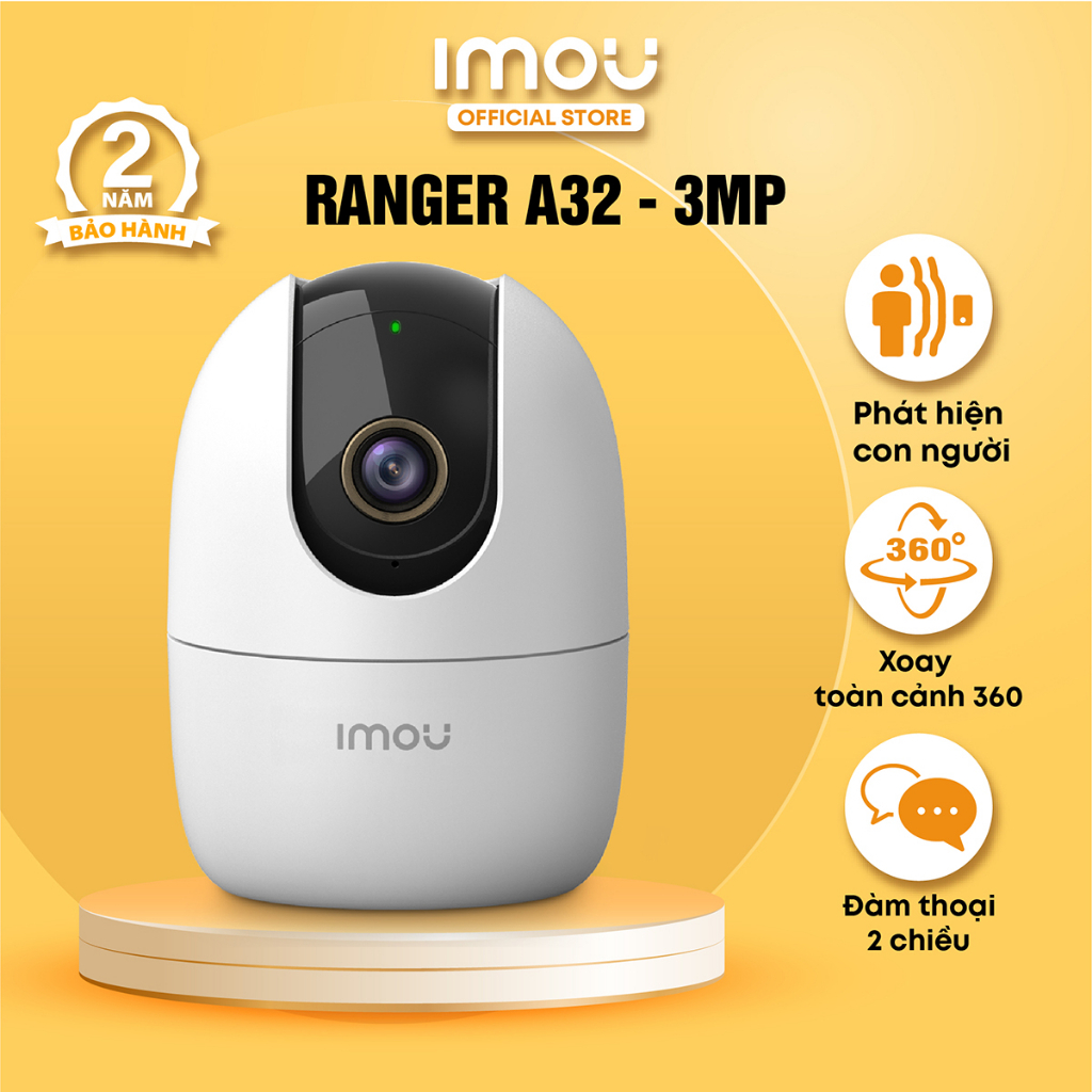 Camera Wifi IMOU Trong Nhà A22, A32, A42 A22 2M 1080P, A42P 4M 2K, A32 3M,Ranger 2, Xoay 360, Chính Hãng - Bảo Hành 24TH