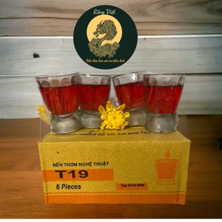 Nến cốc tài lộc T19 RỒNG VIỆT, nến cốc thuỷ tinh thắp ban thờ thần tài, ban thờ gia tiên