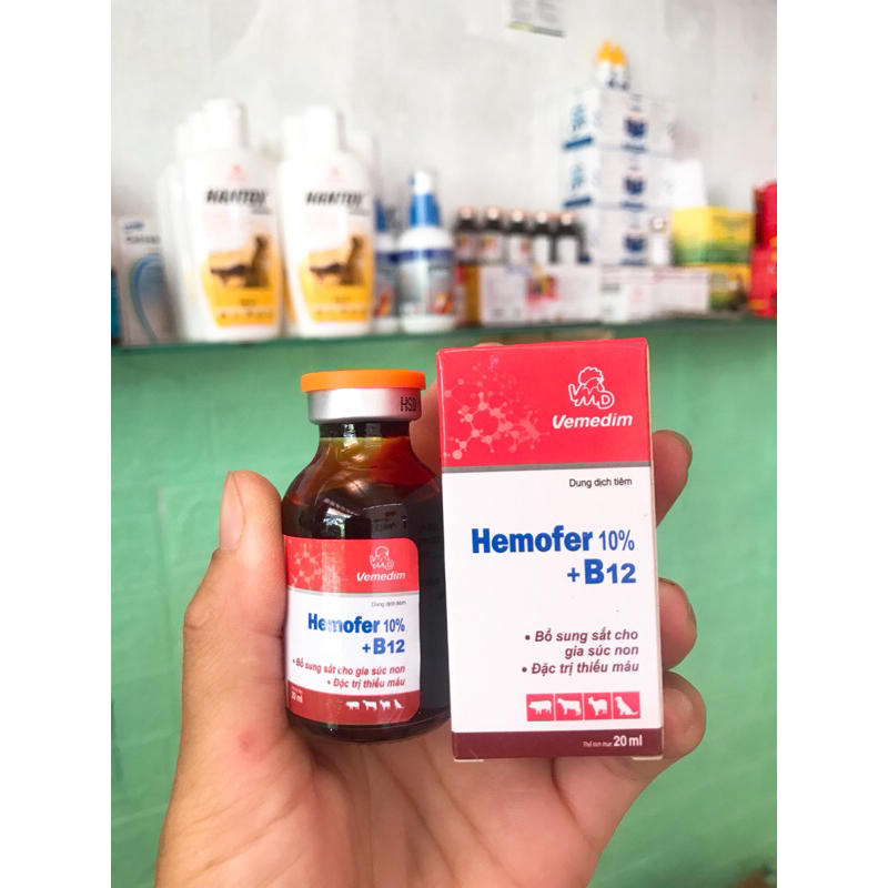 Sắt cho heo con Hemofer 10%+B12 (20ml)