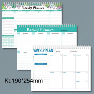  Giấy ghi chú gáy lò xo sổ ghi chép kế hoạch Nhật ký tiếng Anh weekly planner today list 