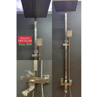 BỘ CÂY SEN THÂN ĐÚC NƯỚC MẠNH VUÔNG INOX 304 MỜ BẢO HÀNH 12 THÁNG - MẪU SEN VUÔNG TRONG NHÀ TẮM