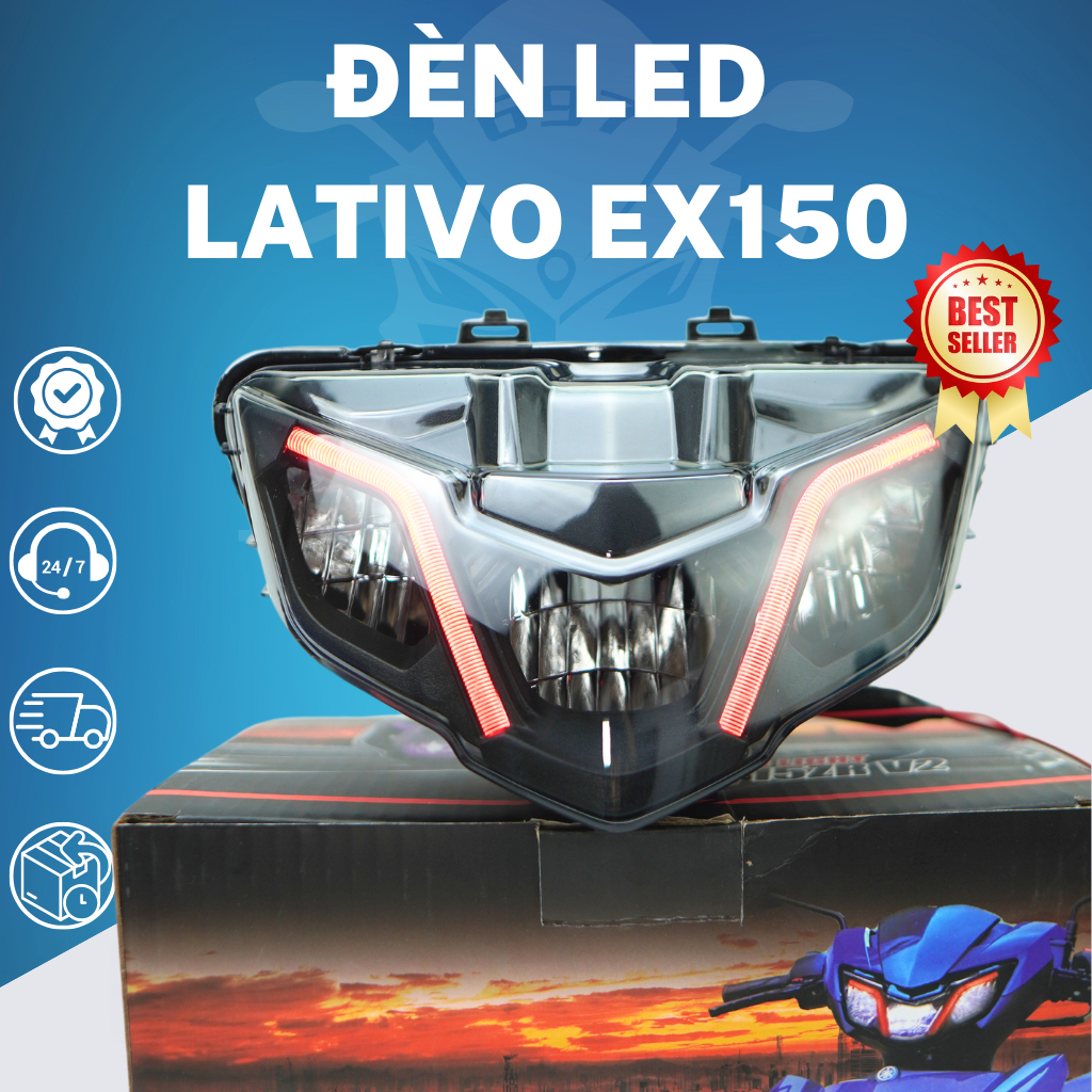 Pha đèn led Lativo Y15ZR Exciter 150 gắn như zin cho đời xe 2019-2024