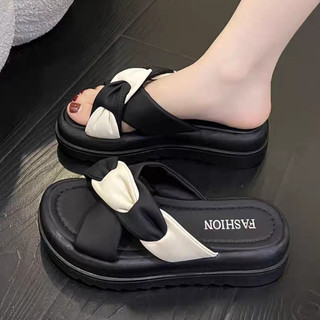  Dép Nữ Độn Đế Cao 5cm RC BỆN quai nệm êm chéo xoắn bính phồng Hàn Quốc Bánh Mỳ Đi Biển Chơi ới Hot Đẹp Cá Tính