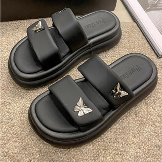  DÉP XUỒNG BUTTERFLY QUAI DÁN NGANG Da Đẹp Đế Nhẹ Cao 5cm Bánh Mì Đẹp Đi Biển Hot Mới
