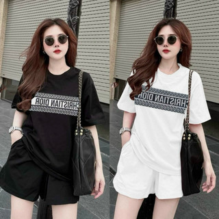 Sét bộ short cotton thêu lo go cao cấp phôm rộng