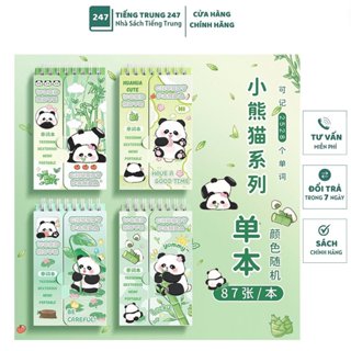 sổ ghi chép từ vựng Anh Trung Hàn, sổ gấu trúc xinh