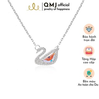 Dây chuyền bạc nữ QMJ Thiên nga sáng lấp lánh thời trang phụ kiện trang sức bạc cao cấp - Q374