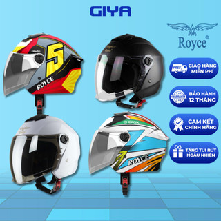 Mũ bảo hiểm 3/4 Royce Xh01 có 2 kính, nón bảo hiểm bảo hành 12 tháng size M L XL
