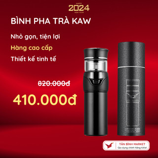 Bình pha trà KAW - Dung Tích 450ml, Lưới Lọc Công Nghệ Đức, Chất Liệu Inox + Thủy Tinh