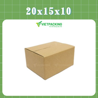20x15x10 Combo 50 hộp carton đóng gói hàng ship COD tiện lợi, hộp cứng cáp