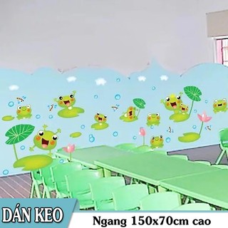 Decal trang trí tường Hồ Sen của Ếch Xanh tinh nghịch