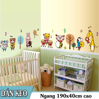 Decal trang trí tường Các Thú hợp ca mẫu 02