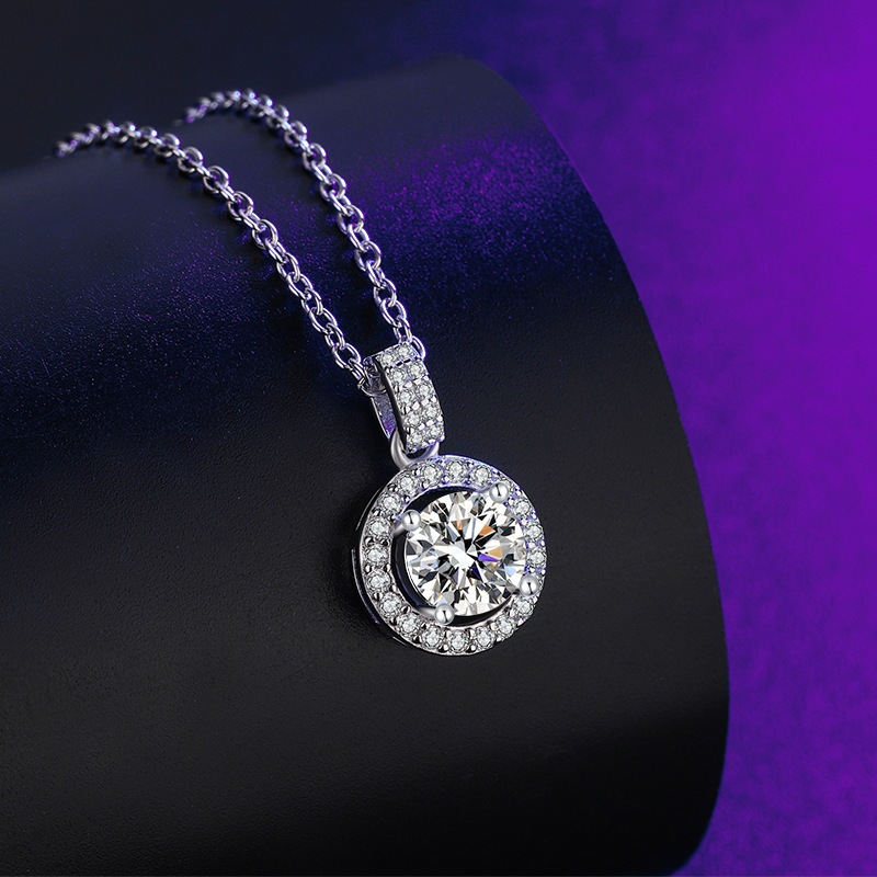 Dây chuyền kim cương Moissanite 5 ly, 6,5 ly, 8 ly kiểm định GRA KannJewelry FY - 501