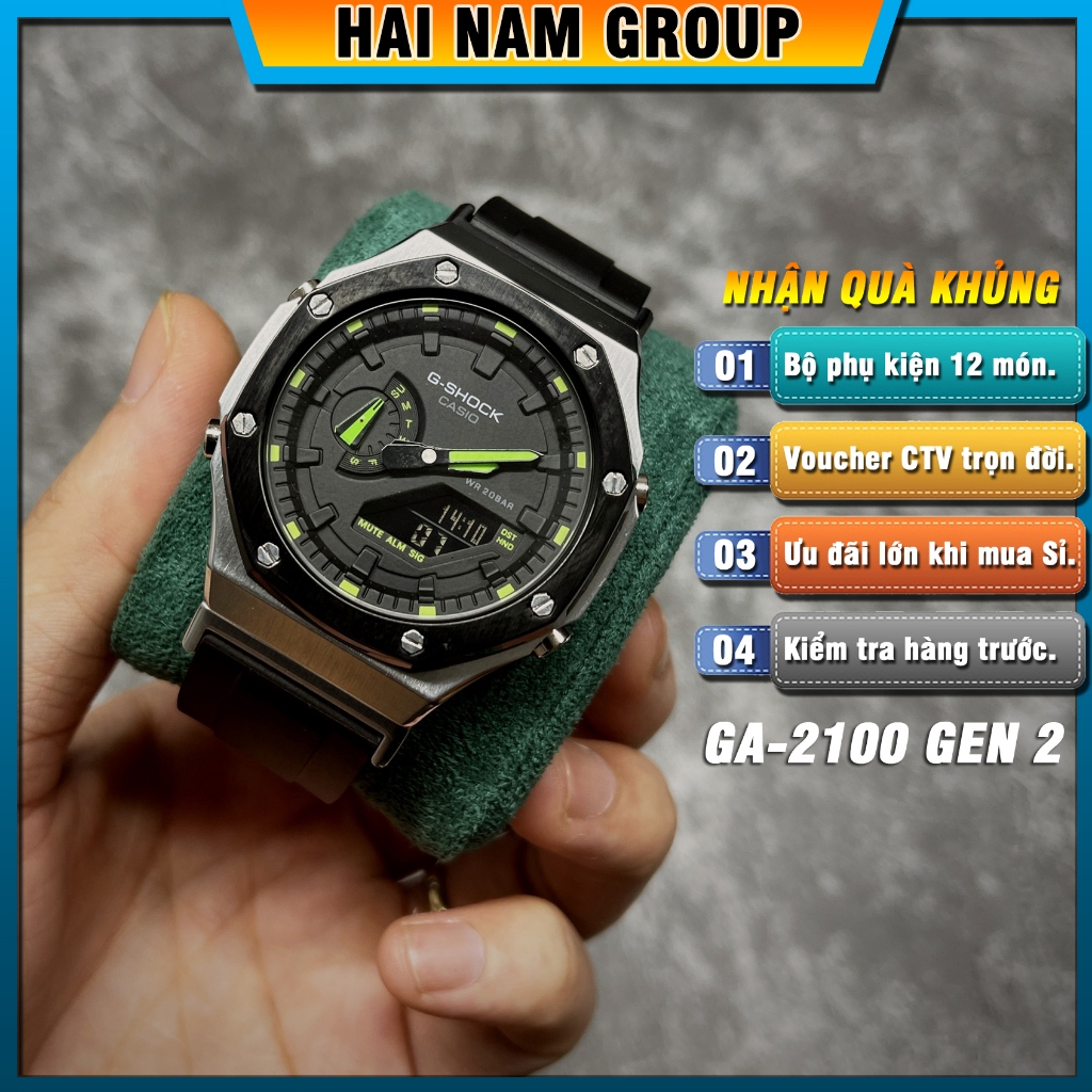Đồng hồ thể thao nam G-Shock GA-2100-1A Custom Rainbow HNG205 Full phụ kiện