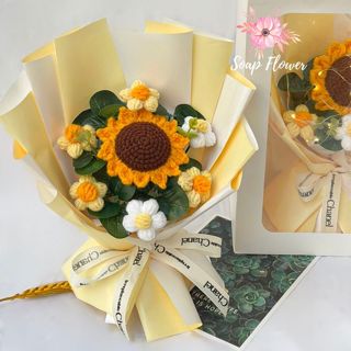 Bó hoa hướng dương len 1 bông handmade – Quà tốt nghiệp cho nữ, món quà ý nghĩa và độc đáo