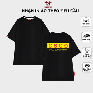 Áo thun oversize supertee tay ngắn mẫu cuộc sống cô đơn chất cotton 100%
