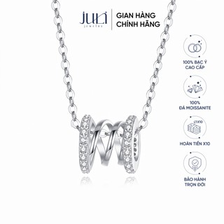 Dây chuyền Nữ JULI đính Kim Cương 100% làm bằng Bạc Ý nguyên chất trắng sáng lấp lánh | VC43 JULI