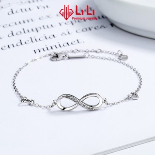  Lắc tay bạc nữ LiLi S925 đính đá CZ cao cấp hình trái tim vô cực Forever Love LILI_877257 