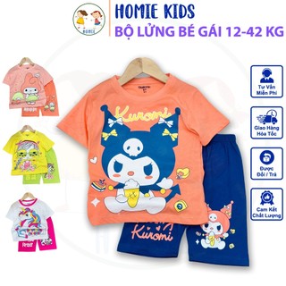 Set đồ bộ bé gái size đại 12-42 kg quần lửng ngố áo thun cotton chính phẩm in hoạt hình đẹp hot trend pony Homie Kids