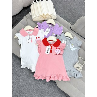  Váy Đầm Body Bé Gái Cổ Tim Cúc Cài Đáng Yêu Chất Cotton Mềm Mịn Mát Cho Bé Nhà MiDu Kid 