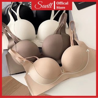 Áo ngực nâng ngực đúc su mút bàn tay mềm mại, Áo lót nữ không gọng bản to, 3 nấc cài SAVILL A1010