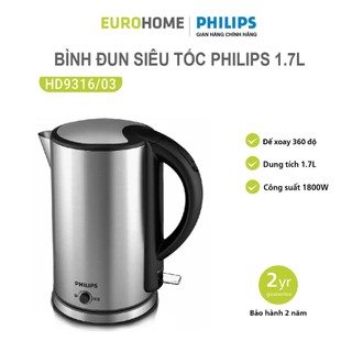 Bình đun siêu tốc philips hd9316 - 1.7l, bảo hành 2 năm | hàng chính hãng