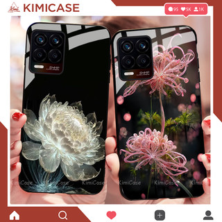 Ốp Realme 8 / 8 pro , Realme 7, Realme 7 Pro , Realme C11, Realme C35 lưng kính cường lực hoa lá ( VIDEO QUAY THẬT )