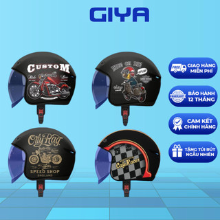 Mũ bảo hiểm 3/4 royce xh26 kính âm chắn gió size m l xl đi xe máy