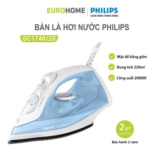 Bàn là/bàn ủi hơi nước philips gc1740 - 2000w, bảo hành 2 năm | hàng chính hãng