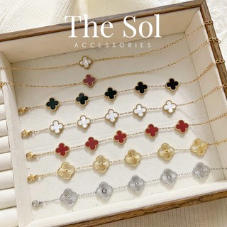 Vòng Tay/ Lắc Tay Thép Titan Cỏ 4 Lá thesol.accessories