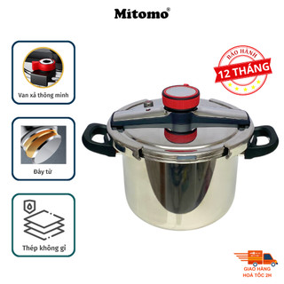 Nồi áp suất Mitomo 304AEU 8L, nấu trên mọi loại bếp - Hàng chính hãng bảo hành 12 tháng