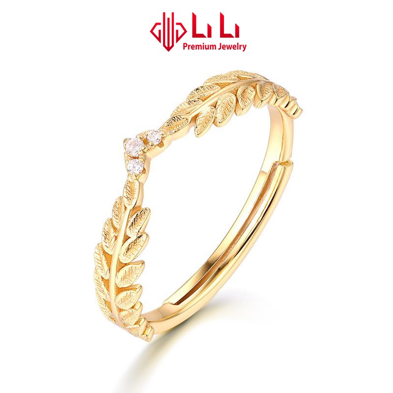Nhẫn bạc nữ LiLi S925 đính đá CZ cao cấp hình cây ô liu Aylin LILI_114577