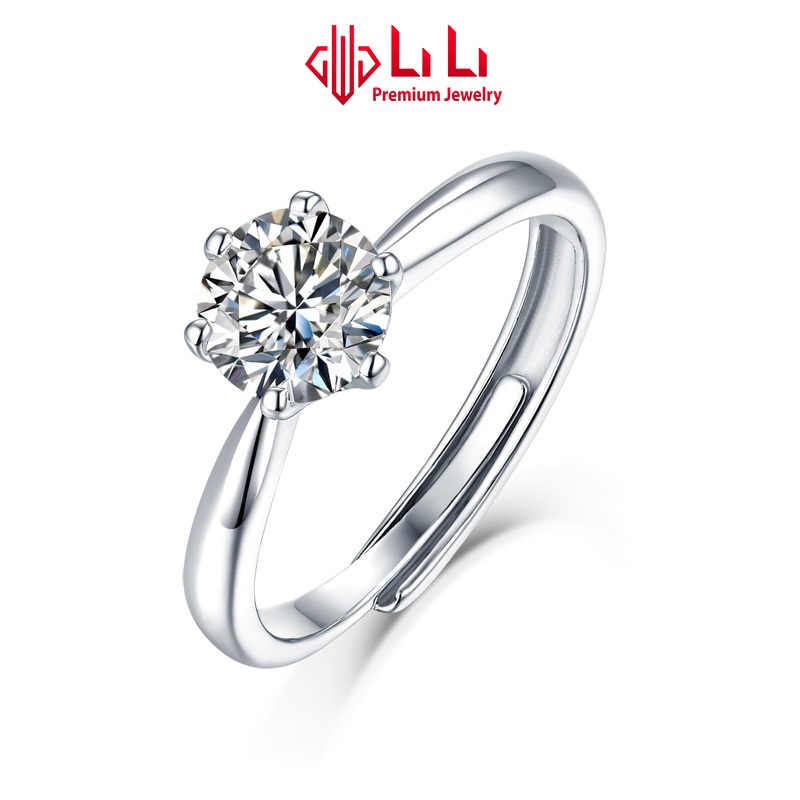 Nhẫn bạc nữ LiLi S925 đính kim cương Moissanite cao cấp Catalina LILI_055384