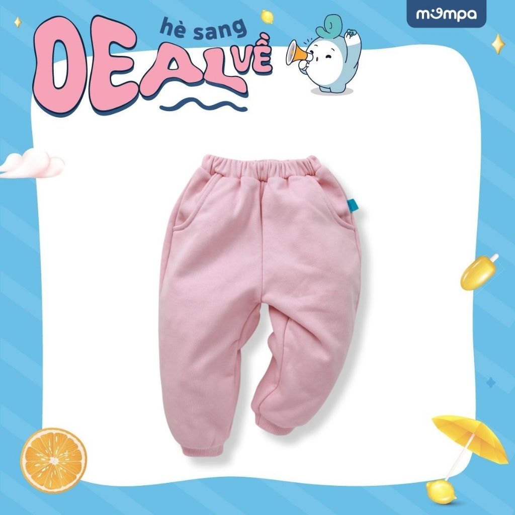 Quần dài cho bé Mompa từ 1 đến 5 tuổi vải Cotton nỉ chân cua ấm áp co giãn mềm mại MP 840 [M23]